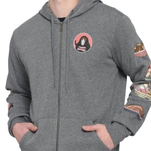 Studio Ghibli Spirited Away No-Face Food Zip Up Hoodie - Picture 2 of 4